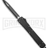 PK-88 10.5" Black OTF Automatic Knife Black Faux Carbon Fiber - Black Plain