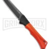 AKC Smarty Orange W/Black Bolster Automatic Knife Reverse Tanto - Black SW Plain