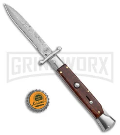 AKC Swinguard 9" Snakewood (Damascus Bayonet Blade) -Knife Store AKC Swinguard 9in Snakewood Damascus Bayo GX 4274 jr bottlecap large