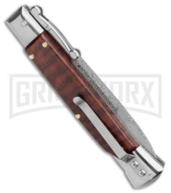 AKC Swinguard 9" Snakewood (Damascus Bayonet Blade) -Knife Store AKC Swinguard 9in Snakewood Damascus Bayo GX 4274 jr side large