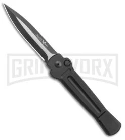 AKC X-treme Ace Black Automatic Knife - Black Two Tone