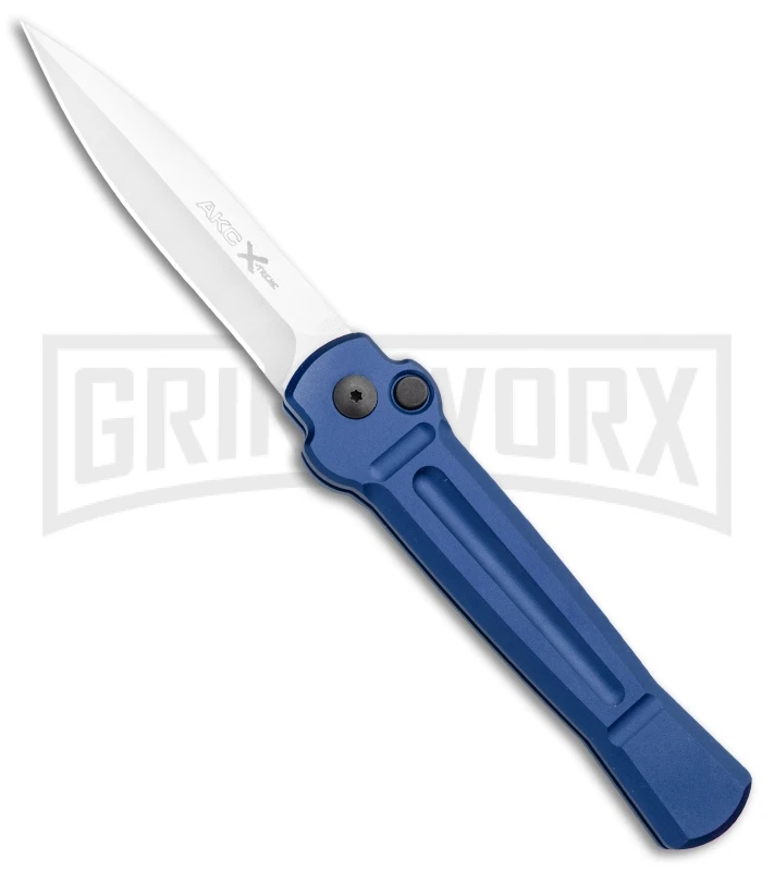 AKC X-treme ACE Blue Automatic Knife - Satin Plain 1 AKC X-treme ACE Blue Automatic Knife - Satin Plain