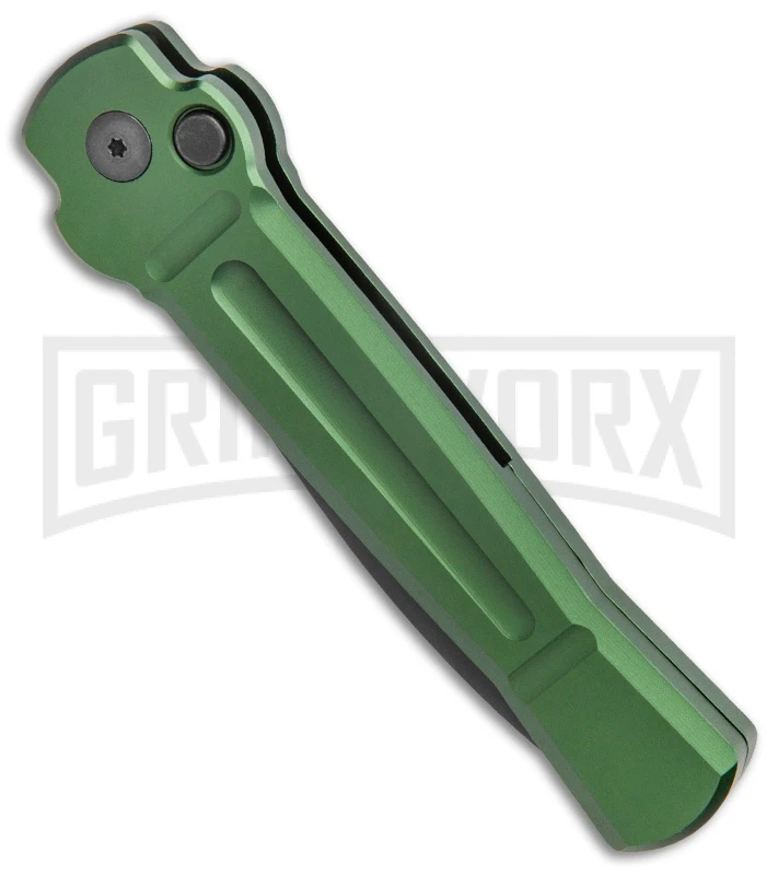 AKC X-treme Ace Green Automatic Knife - Black Two Tone Plain 2 AKC X-treme Ace Green Automatic Knife - Black Two Tone Plain - Image 2