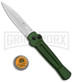 AKC X-treme Ace Green Automatic Knife - Satin Plain -Knife Store AKC X treme Ace Auto Green SW BHQ 125448 jr bottlecap large
