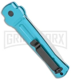 AKC X-treme ACE Light Blue Automatic Knife - Satin Plain -Knife Store AKC X treme Ace Auto Light Blue Satin BHQ 105418 jr side large