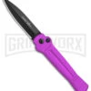 AKC X-treme Ace Purple Automatic Knife - Black Plain