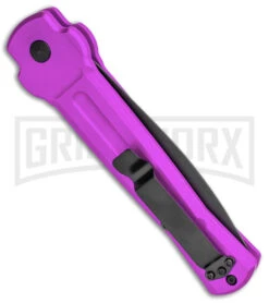 AKC X-treme Ace Purple Automatic Knife - Black Plain -Knife Store AKC X treme Ace Auto Purple Black BHQ 179221 jr side large