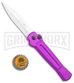 AKC X-treme Ace Purple Automatic Knife - Stonewash Plain -Knife Store AKC X treme Ace Auto Purple Satin BHQ 179205 jr bottlecap large