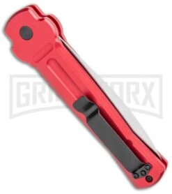 AKC X-treme Ace Red Automatic Knife - Satin Plain -Knife Store AKC X treme Ace Auto Red Satin BHQ 105468 jr side large