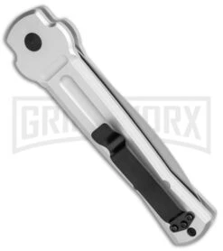 AKC X-treme Ace Silver Automatic Knife - Satin Plain -Knife Store AKC X treme Ace Auto Silver Satin BHQ 113920 jr side large