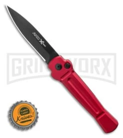AKC X-treme Ace Red Automatic Knife - Black Plain 7 AKC X-treme Ace Red Automatic Knife - Black Plain -Knife Store AKC X treme Ace Automatic Knife Red 3.6 Black BHQ 123056 LS Bottlecap large