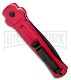 AKC X-treme Ace Red Automatic Knife - Black Plain 6 AKC X-treme Ace Red Automatic Knife - Black Plain -Knife Store AKC X treme Ace Automatic Knife Red 3.6 Black BHQ 123056 LS Side large