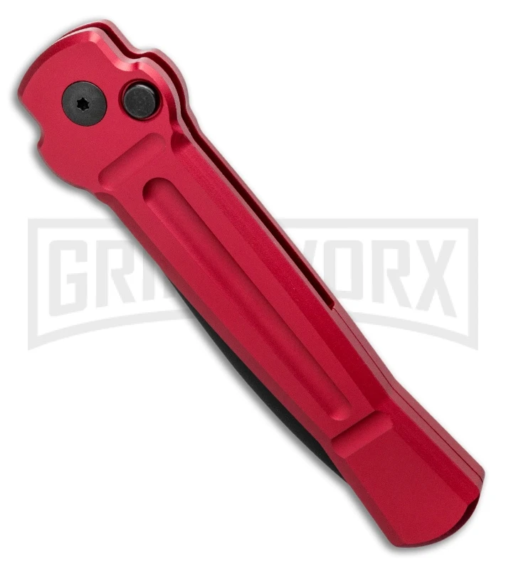 AKC X-treme Ace Red Automatic Knife - Black Plain 2 AKC X-treme Ace Red Automatic Knife - Black Plain - Image 2