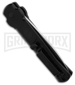 AKC X-treme Ace1 Side Opener Black Automatic Knife - Satin Plain -Knife Store AKC X treme Ace1 Automatic Knife Black 3.75in Satin BHQ 189353 hd side large 1