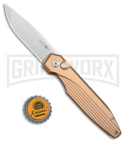 AKC X-treme Dandy Tan Aluminum Automatic Knife (Stonewash) -Knife Store AKC X treme Dandy Tan Aluminum Auto SW BHQ 176851 jr bottlecap large