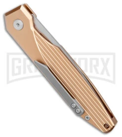AKC X-treme Dandy Tan Aluminum Automatic Knife (Stonewash) -Knife Store AKC X treme Dandy Tan Aluminum Auto SW BHQ 176851 jr side large