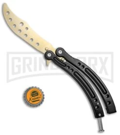 Andux CS Black Balisong Butterfly Trainer - Gold Holes 7 Andux CS Black Balisong Butterfly Trainer - Gold Holes -Knife Store Andux C S Black Balisong Butterfly Trainer Gold Holes AB000929 BP 24577 jr bottlecap large