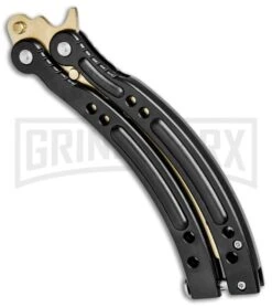 Andux CS Black Balisong Butterfly Trainer - Gold Holes 6 Andux CS Black Balisong Butterfly Trainer - Gold Holes -Knife Store Andux C S Black Balisong Butterfly Trainer Gold Holes AB000929 BP 24577 jr side large