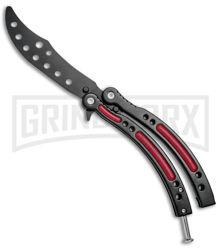 Andux CS Red/Black Balisong Butterfly Trainer - Black Holes 1 Andux CS Red/Black Balisong Butterfly Trainer - Black Holes