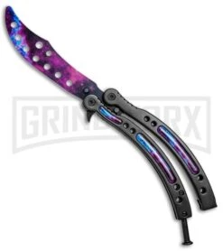 Andux CS Stardust/Black Balisong Butterfly Trainer - Stardust Holes