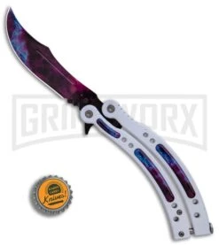 Andux CS Balisong White Butterfly Knife W/ Stardust Inlays - Bowie Stardust -Knife Store Andux CS Balisong White Butterfly Stardust Inlays Bowie Stardust GX 32298 er bottlecap large