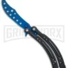 Andux CS Black Balisong Butterfly Trainer - Blue Holes