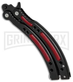 Andux CS Black/Red Balisong Butterfly Trainer - Black Plain -Knife Store Andux CS black red trainer black BP 24570 er spine large