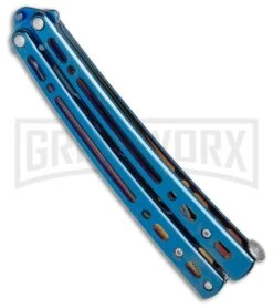 Andux Spectre Blue Balisong Butterfly Trainer - Tanto Blue 6 Andux Spectre Blue Balisong Butterfly Trainer - Tanto Blue -Knife Store Andux Spectre Blue trainer tanto blue BP 24593 er spine large