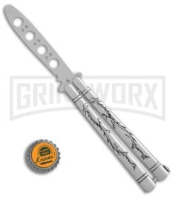 Andux Tarragon Stainless Steel Butterfly Trainer - Satin 7 Andux Tarragon Stainless Steel Butterfly Trainer - Satin -Knife Store Andux Tarragon Stainless trainer satin BP 24591 er bottlecap large