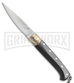 Antonini Knives Mini Pattada Dark Horn Folding Knife - Satin Plain