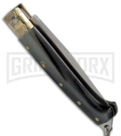 Antonini Knives Mini Pattada Dark Horn Folding Knife - Satin Plain -Knife Store Antonini Mini Pattada Dark Horn BHQ 50279 jr side large