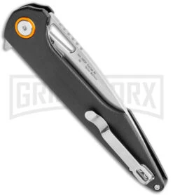 Artisan Cutlery Archaeo Smooth Black G-10 Folding Knife - Stonewash Plain -Knife Store Artisan Cutlery Archaeo LL Smooth Black G 10 SW ATZ1821PBKC BHQ 102915 jr side large