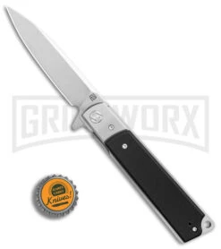 Artisan Cutlery Classic Liner Lock Knife Textured Black G-10 (3.8" Satin) -Knife Store Artisan Cutlery Classic Black G10 Satin BHQ 87212 er bottlecap large