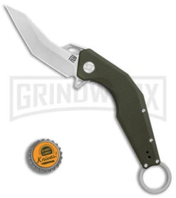 Artisan Cutlery Cobra Green G-10 Folding Knife - Satin Plain -Knife Store Artisan Cutlery Cobra Green G10 Satin BHQ 87227 er bottlecap large