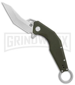 Artisan Cutlery Cobra Green G-10 Folding Knife - Satin Plain