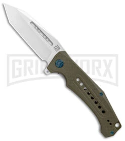 Artisan Cutlery Jungle Green G-10 Folding Knife - Stonewash Plain