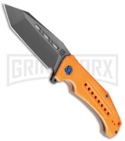 Artisan Cutlery Jungle Orange G-10 Folding Knife - Black Plain