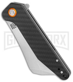 Artisan Cutlery Osprey Carbon Fiber/G-10 Folding Knife - Stonewash Plain -Knife Store Artisan Cutlery Osprey Carbon Fiber SW BHQ 87218 er spine large