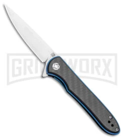 Artisan Cutlery Small Shark Carbon Fiber/G-10/Blue Folding Knife - SW Plain