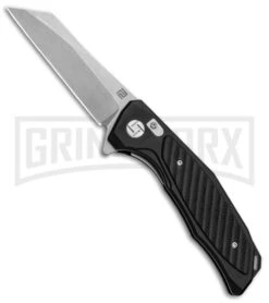 Artisan Cutlery Megahawk Black/Black G-10 Folding Knife - Stonewash Plain