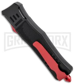 Atomic Defender Large OTF Automatic Knife Black - Red Two Tone Drop Point -Knife Store Atomic Defender DP Red Black OTF Auto Red GX 33631 jr side large