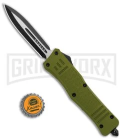 Atomic Defender Large OTF Automatic Knife OD Green - Two Tone Dagger -Knife Store Atomic Defender Dagger OD Green OTF Auto TT GX 36259 jr bottlecap large