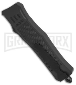 Atomic Defender Large OTF Automatic Knife Black Punisher - Two Tone Drop Point -Knife Store Atomic Defender Punisher DP Black OTF Auto TT GX 35869 jr side large