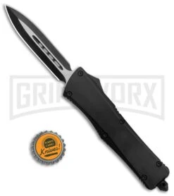 Atomic Lance Dagger Black OTF Automatic Knife - Two Tone Plain -Knife Store Atomic Lance Dagger Black OTF Auto TT GX 35347 jr bottlecap large