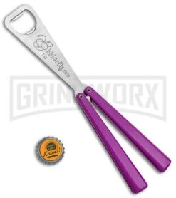 BB Barfly Purple Bottle Opener Butterfly Trainer -Knife Store BB Barfly Purple Bottle Opener Butterfly Trainer BHQ 131883 jr bottlecap large