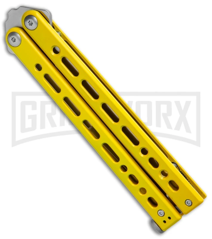 Bear Ops Bear Song VIII Yellow Butterfly Knife - Bayonet Satin Plain 2 Bear Ops Bear Song VIII Yellow Butterfly Knife - Bayonet Satin Plain - Image 2