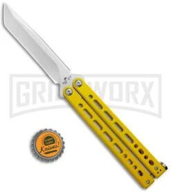 Bear Ops Bear Song VIII Yellow Butterfly Knife - Tanto Satin Plain -Knife Store Bear Ops Bear Song VIII Butterfly Yellow Tanto Satin B 810 SSYW S BHQ 124341 jr bottlecap large