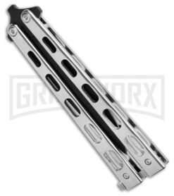 Bear & Son Knives 15 Stainless Steel Butterfly Knife - Spear Point Black Plain 5 Bear & Son Knives 15 Stainless Steel Butterfly Knife - Spear Point Black Plain -Knife Store Bear Son Spear Point Butterfly Knife Stainless Steel 4in Black BHQ 88284 td side large 1