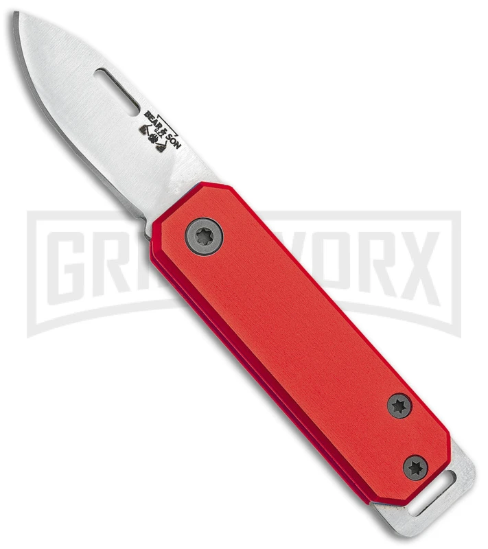 Bear & Son 109 Slip Joint Red Pocket Knife - Satin Plain 1 Bear & Son 109 Slip Joint Red Pocket Knife - Satin Plain