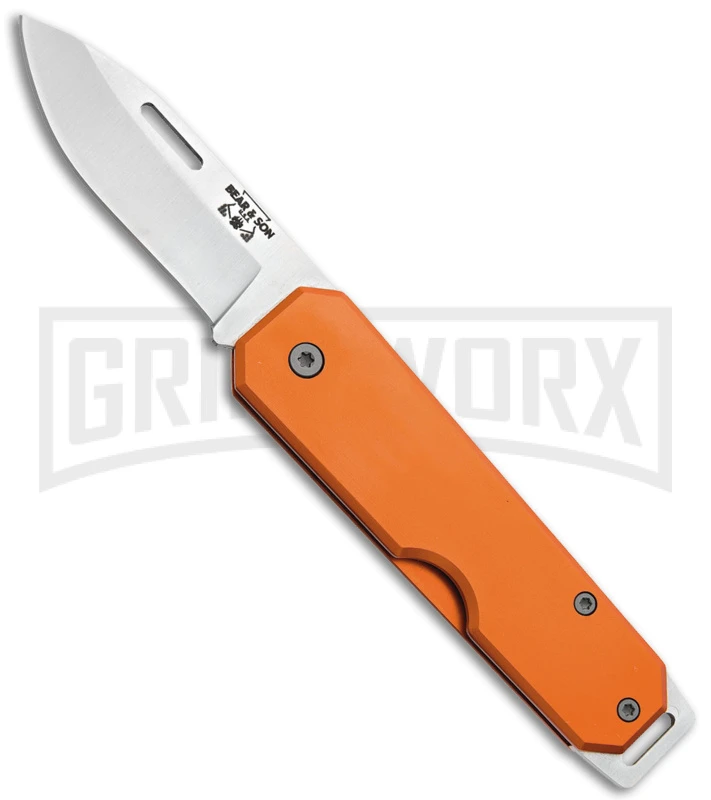Bear & Son 110 Orange Slip Joint Pocket Knife - Satin Plain 1 Bear & Son 110 Orange Slip Joint Pocket Knife - Satin Plain